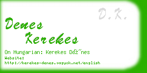 denes kerekes business card